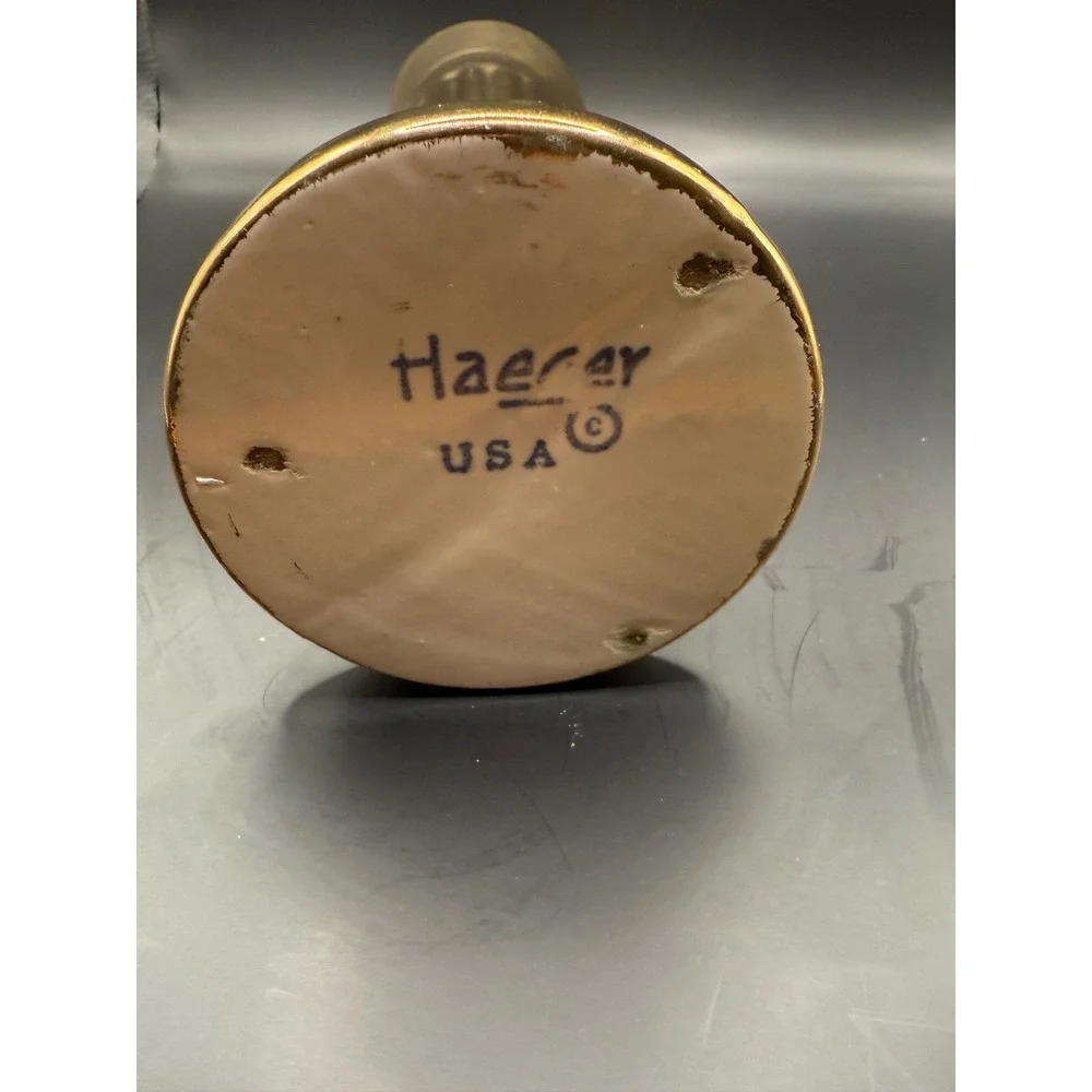 Haeger Pottery USA Gold Vase, 22‎ Karat Gold Accent, Home Decor Bud Vase Vintage
